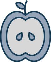 manzana línea lleno gris icono vector