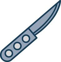 cuchillo línea lleno gris icono vector