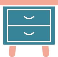 Side Table Glyph Two Color Icon vector