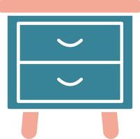 Side Table Glyph Two Color Icon vector