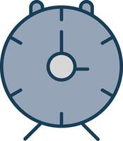 Alarm Clock Line Filled Grey Icon vector