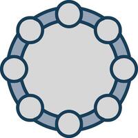 Tambourine Line Filled Grey Icon vector