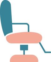 Barber Chair Glyph Two Color Icon vector