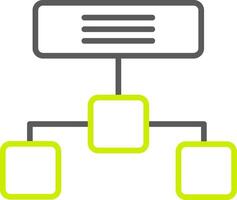Hierarchical Structure Line Two Color Icon vector