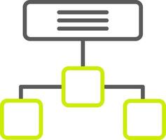 Hierarchical Structure Line Two Color Icon vector