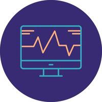 System Monitoring Line Two Color Circle Icon vector