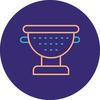 Sieve Line Two Color Circle Icon vector