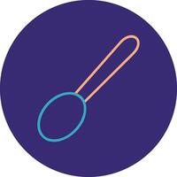 Spoon Line Two Color Circle Icon vector