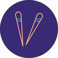 Chopsticks Line Two Color Circle Icon vector