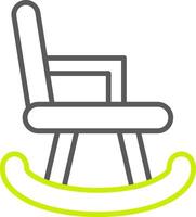 Rocking Chair Line Two Color Icon vector