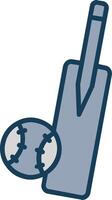 Cricket Line Filled Grey Icon vector