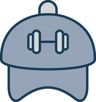 Captain Cap Line Filled Grey Icon vector