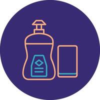 Dish Soap Line Two Color Circle Icon vector