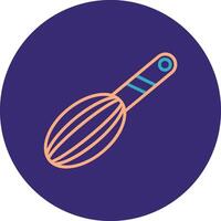 Whisk Line Two Color Circle Icon vector