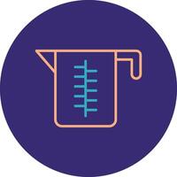 Measuring Jug Line Two Color Circle Icon vector