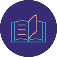 Reading Line Two Color Circle Icon vector