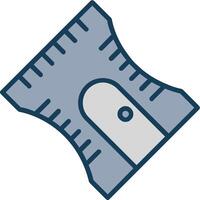 Sharpener Line Filled Grey Icon vector