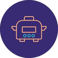Slow Cooker Line Two Color Circle Icon vector