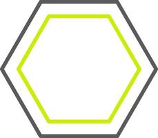 Hexagon Line Two Color Icon vector