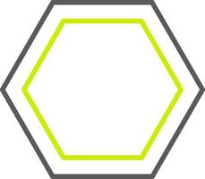 hexágono línea dos color icono vector