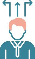 Decision Making Glyph Two Color Icon vector