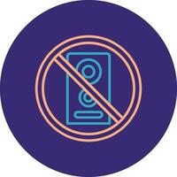 No speaker Line Two Color Circle Icon vector