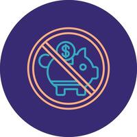 Prohibited Sign Line Two Color Circle Icon vector