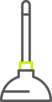 Plunger Line Two Color Icon vector