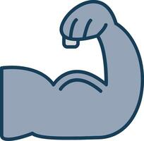 Body Builder Line Filled Grey Icon vector