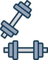 dumbell línea lleno gris icono vector