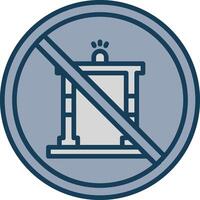 Prohibited Sign Line Filled Grey Icon vector