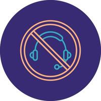 Prohibited Sign Line Two Color Circle Icon vector