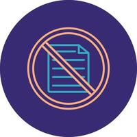 prohibido firmar línea dos color circulo icono vector