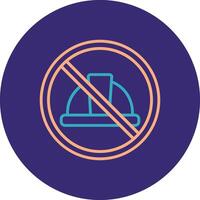 prohibido firmar línea dos color circulo icono vector