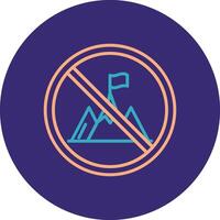 prohibido firmar línea dos color circulo icono vector