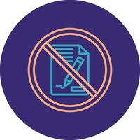 prohibido firmar línea dos color circulo icono vector