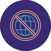 Prohibited Sign Line Two Color Circle Icon vector