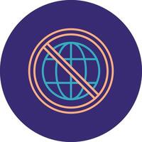 Prohibited Sign Line Two Color Circle Icon vector