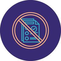 Prohibited Sign Line Two Color Circle Icon vector