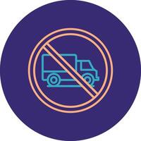 No Heavy Vehicle Line Two Color Circle Icon vector