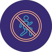 Prohibited Sign Line Two Color Circle Icon vector