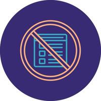 Prohibited Sign Line Two Color Circle Icon vector