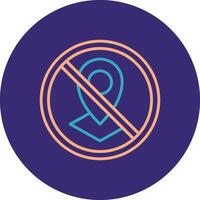 Prohibited Sign Line Two Color Circle Icon vector