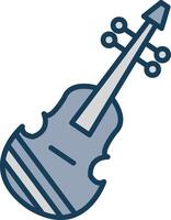 Violin Line Filled Grey Icon vector