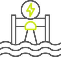 hidroelectricidad línea dos color icono vector
