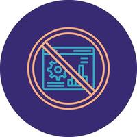 Prohibited Sign Line Two Color Circle Icon vector