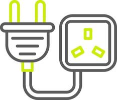 Wall Plug Line Two Color Icon vector