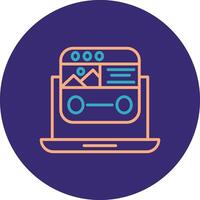 Landing Page Line Two Color Circle Icon vector
