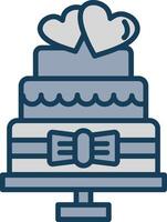 Wedding Cake Line Filled Grey Icon vector
