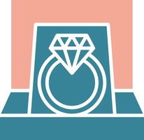 Diamond Ring Glyph Two Color Icon vector
